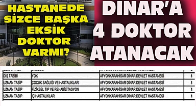 Dinar'a 4 Doktor Atanacak