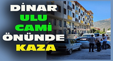 Dinar'da İki Otomobil Çarpıştı