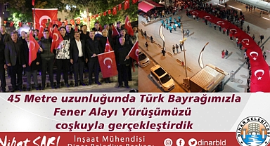 Dinar’da Cumhuriyetimizin İlanın 99. Yılında Fener Alayı