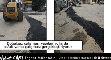 Dinar’da Doğal Gaz Geçen Yerlere Hemen Yama Atılıyor
