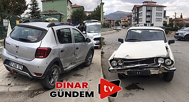 Dinar Dörtyol Kavşağında Kaza