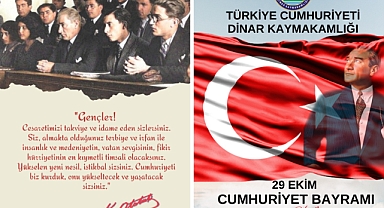 DİNAR KAYMAKAMI KEMAL DURU’NUN 29 EKİM CUMHURİYET BAYRAMI MESAJI
