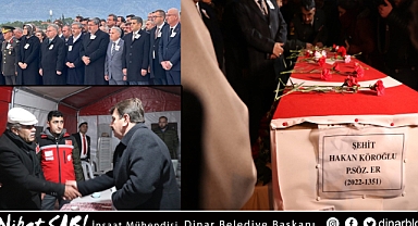 Belediye Başkanımız Nihat Sarı, Şehit Köroğlu’nun cenaze törenine katıldı
