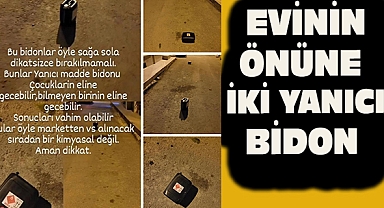 Dinar’da Bir Evin Önüne İki Yanıcı Madde Bidonu Bırakıldı