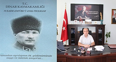 DİNAR KAYMAKAMI KEMAL DURU'NUN 10 KASIM MESAJI