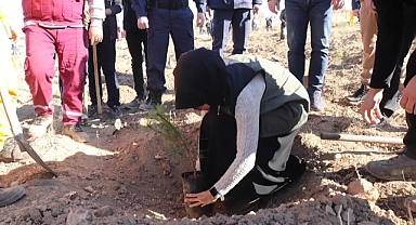 Kaymakamımız Sayın Zeliha Uz Akarca Köyünde Fidan Dikti
