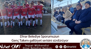 Dinar Belediye Sporumuzun genç takımı galibiyet serisini sürdürüyor