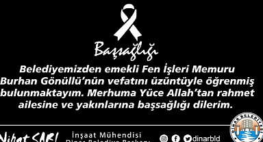 Belediye Başkanımız Nihat Sarı’dan Başsağlığı Mesajı