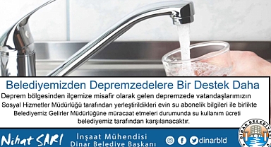 Belediyemizden Depremzedelere bir büyük destek daha