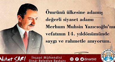 Belediye Başkanımız Nihat Sarı’dan Muhsin Yazıcıoğlu'nu Anma Mesaji