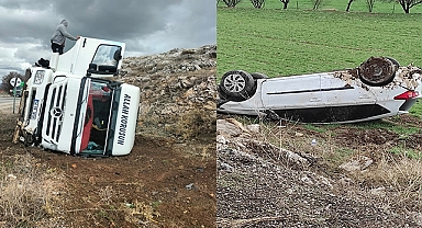 Dinar Çöl Ovası Yolunda 2 Ayrı Kaza
