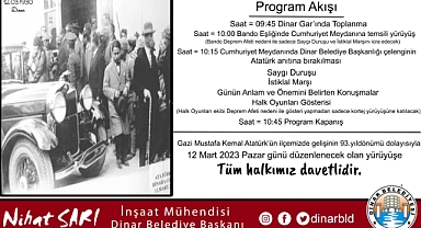Mustafa Kemal Atatürk’ün ilçemize gelişinin 93.yıldönümü programı