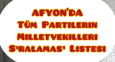 AFYON’DA Tüm Partilerin Milletvekilleri Sıralaması Listesi