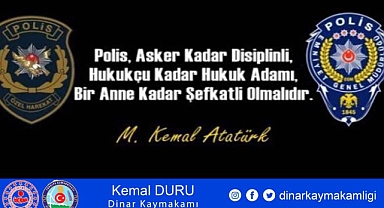 KAYMAKAM DURU’NUN POLİS HAFTASI MESAJI