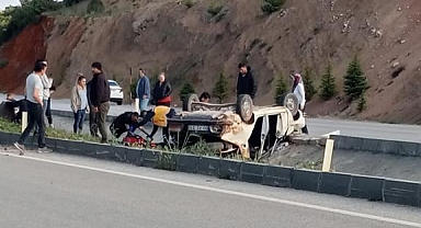Keçiborlu Rampasında araç takla attı