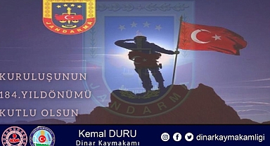 KAYMAKAM DURU’NUN JANDARMA TEŞKİLATININ 184. KURULUŞ YILDÖNÜMÜ MESAJI