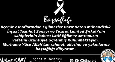 Belediye Başkanımız Nihat Sarı’dan Başsağlığı Mesajı