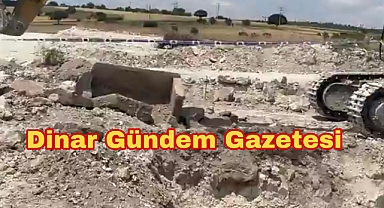 Dinar'da İnşaat Kazısı Esnasında Tarihî Eser Bulundu