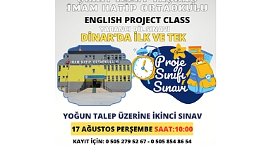 DİNAR’IN İLK VE TEK PROJE SINIFI ŞEHİT İZZET TAŞBAŞ İHO’DA YABANCI DİL SINAVI