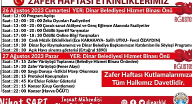 İlçemizde Zafer Bayramı'nı Coşkuyla kutlayacağız