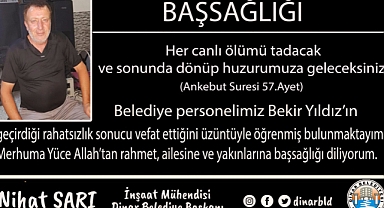 Belediye Başkanımız Nihat Sarı'dan Başsağlığı Mesajı