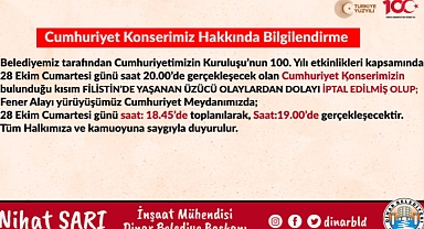 Cumhuriyet Konserimiz Hakkında Duyuru