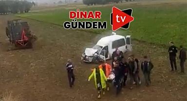 Dinar Çivril Yolunda Feci Kaza: 4 yaralı..