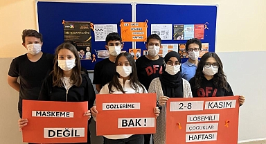 DİNAR FEN LİSESİ 2-8 KASIM LÖSEMİLİ ÇOCUKLAR HAFTASI KAPSAMINDA FARKINDALIK YARATTI