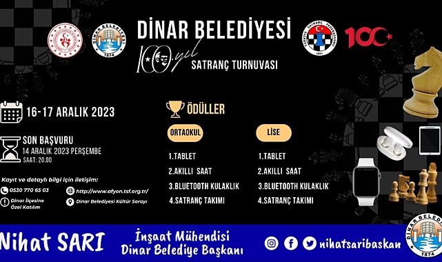 100.Yıl Satranç Turnuvamıza başvurular başladı