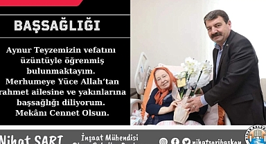 Belediye Başkanımız Nihat Sarı’dan Başsağlığı Mesajı