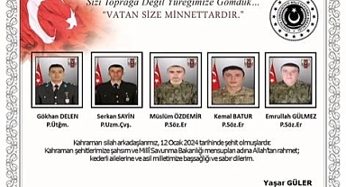 MSB Duyurdu: Şehit Olan Askerlerimizin İsimleri Belli Oldu