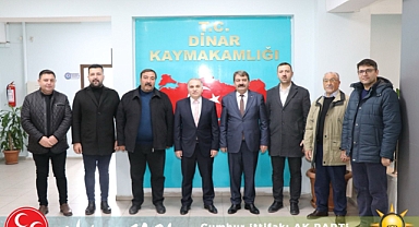 Başkan Nihat Sarı, Dinar İlçe Kaymakamı Kemal Duru'yu Ziyaret Etti