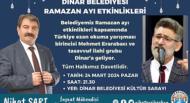 Dinar Belediyesi Ramazan Etkinliğine Tüm Halkımız Davetlidir