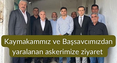 Kaymakamımız ve Başsavcımız Yaralanan Askerimize Ziyarette Bulundular