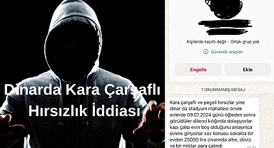 Dinar'da Kara Çarşaflı Peçeli Hırsızlar İddiası