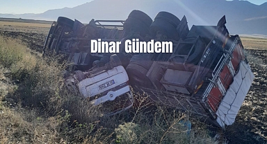 Dinar Ergenli Köyü Mevkiinde Kamyon ve Otomobil Çarpıştı