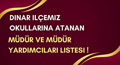 İlçemiz Okullarına Atanan Müdür ve Müdür Yardımcısı Listesi