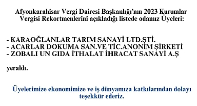 DİTSO ÜYELERİNDEN ÜLKEMİZ ADINA BÜYÜK BAŞARI VERGİ REKORTMENLERİMİZ BELLİ OLDU