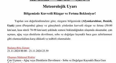 Bölgemizde Kuvvetli Rüzgar ve Fırtına Bekleniyor!