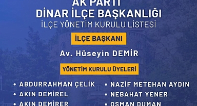 AK Parti Dinar İlçe Teşkilatı Yeni Yönetim Kurulu Belirlendi!