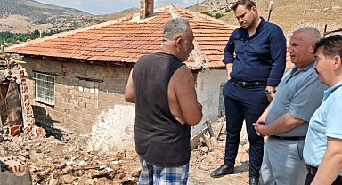 AK Parti Dinar İlçe Teşkilatı’ndan Yangın Mağduru Vatandaşımıza Geçmiş Olsun Ziyareti