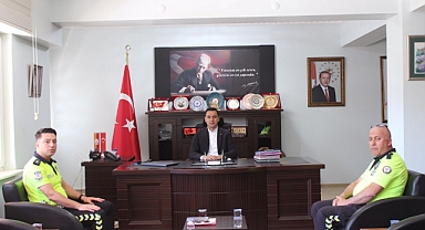 Dinar Bölge Trafik Denetleme İstasyon Amirliğinden Kaymakam UĞUZ’a Ziyaret