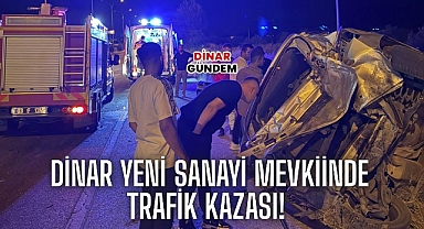 Dinar Yeni Sanayi Mevkiinde Trafik Kazası!
