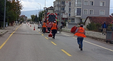 Dinar’ın Tüm Noktalarına Yol Şeritleri Çizildi