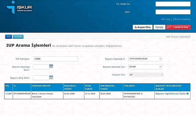 Dinar İlçe Müftülüğü Bünyesinde Geçici Personel Alımı