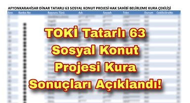 TOKİ Tatarlı 63 Sosyal Konut Projesi Kura Sonuçları Açıklandı!