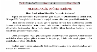 Meteoroloji’den Uyarı: Afyonkarahisar, Denizli ve Uşak’ta Sıcaklıklar Düşüyor ️