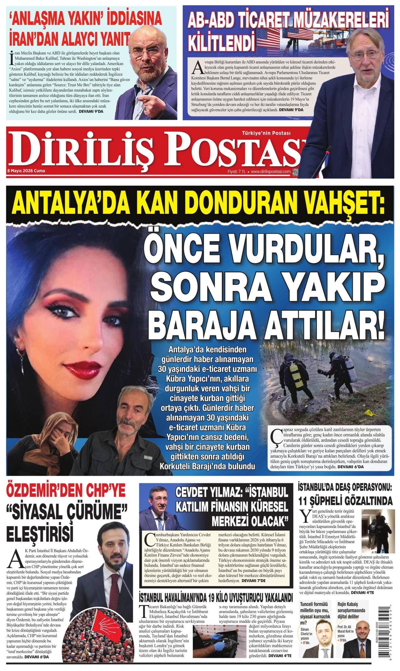 Diriliş Postası Gazetesi Gazete Manşeti